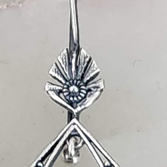 Silver Filigree Chandelier Boho Tribal Drop Earrings - Picture 10 of 12